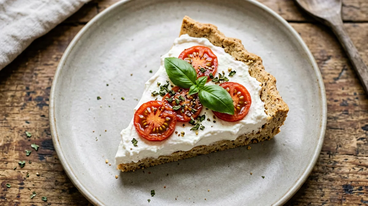 Spelt flour tart with ricotta and cherry tomatoes