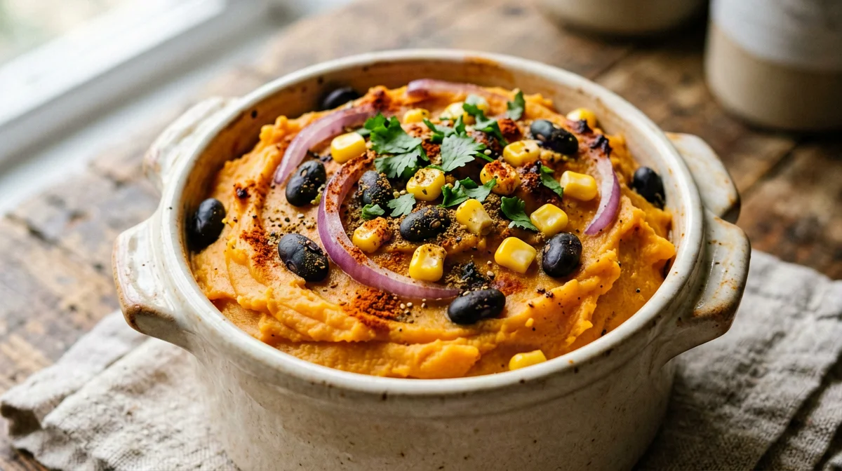 Sweet potato and black bean bake with cumin