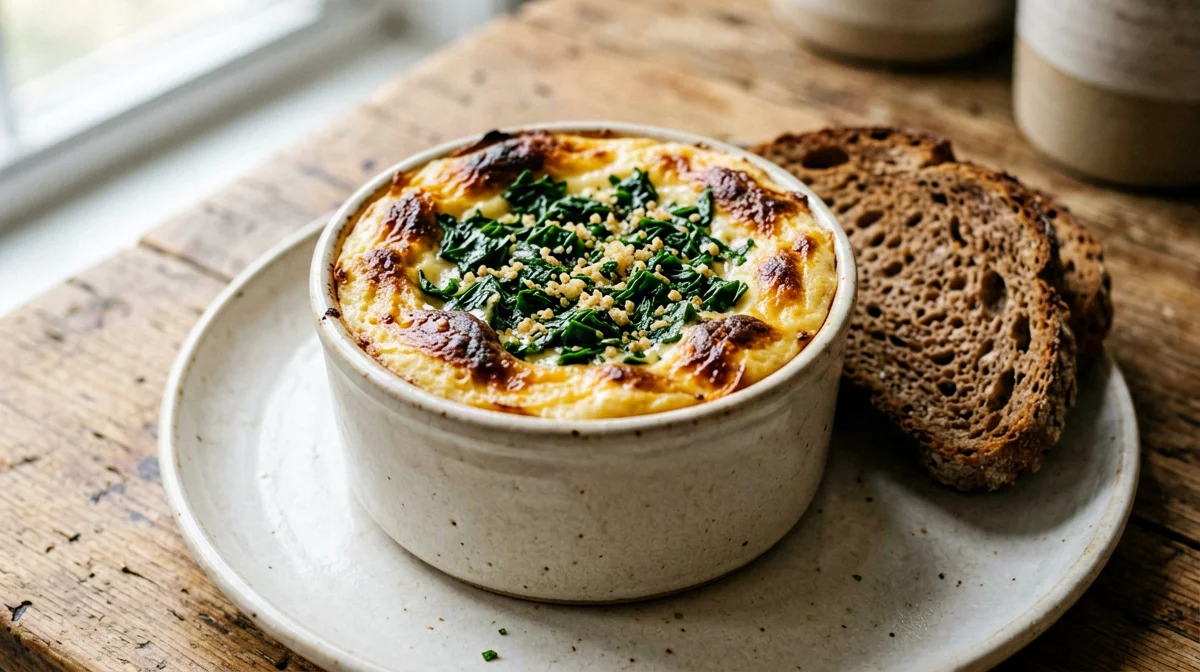 Chard, egg and Grana bake