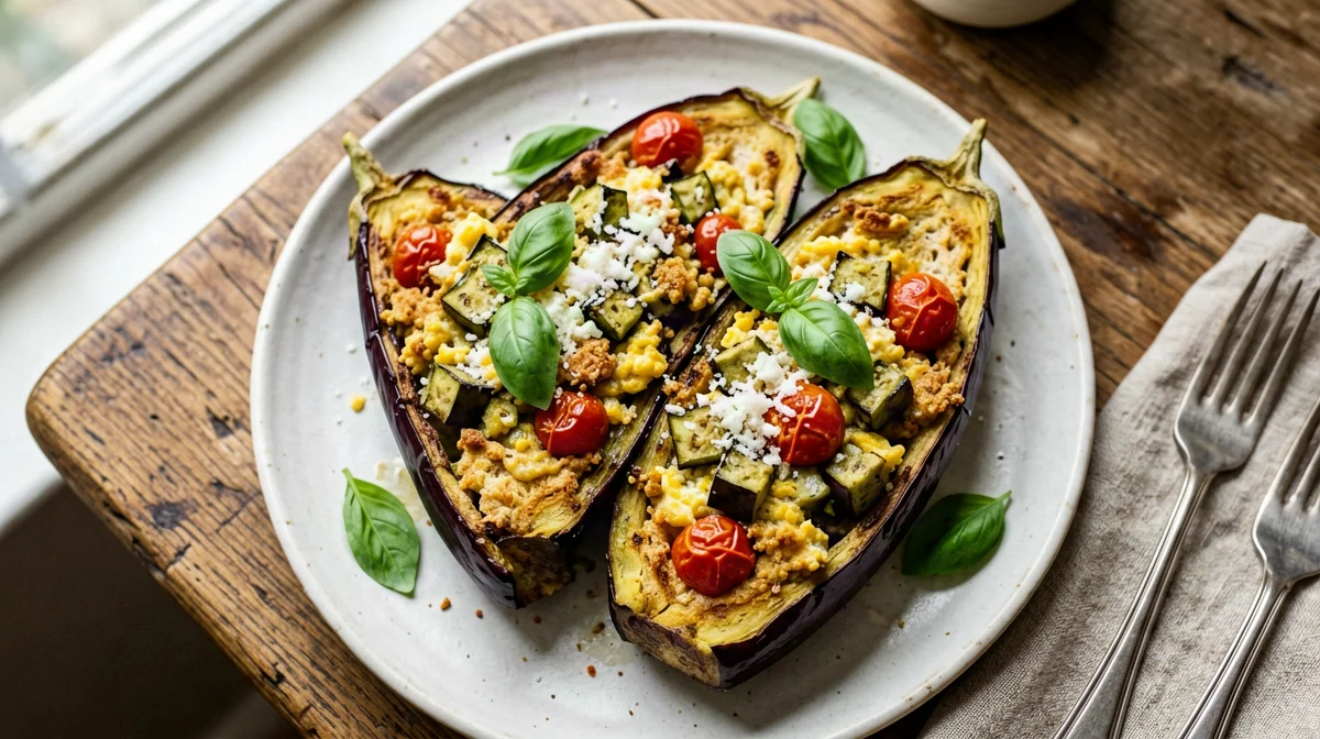 Apulian stuffed aubergines with pecorino