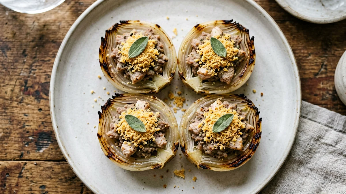 Cipolle ripiene di tacchino e Parmigiano
