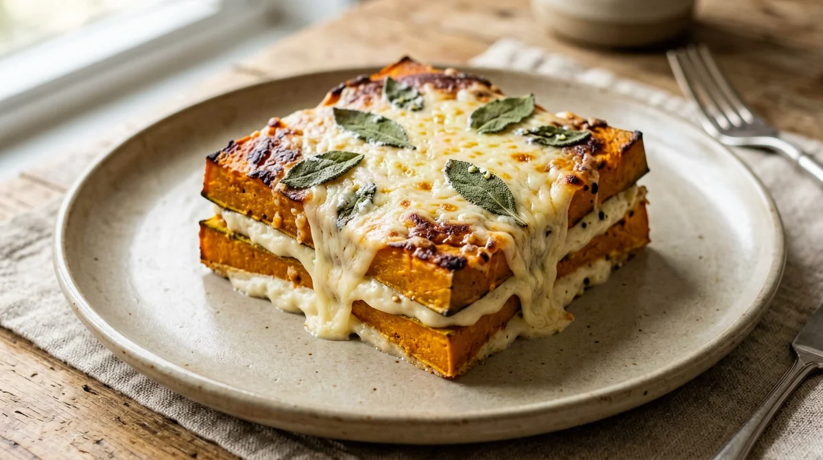 Pumpkin and scamorza parmigiana with sage