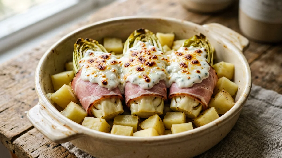 Belgian endive and ham gratin