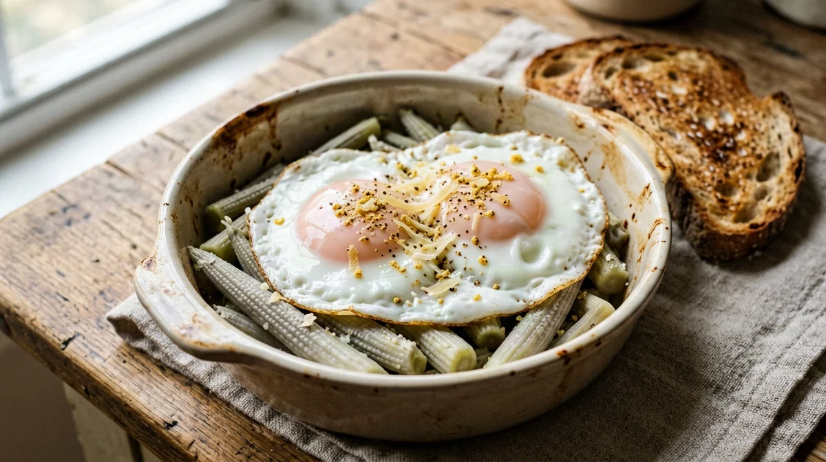 Cardoon gratin with Parmigiano and egg