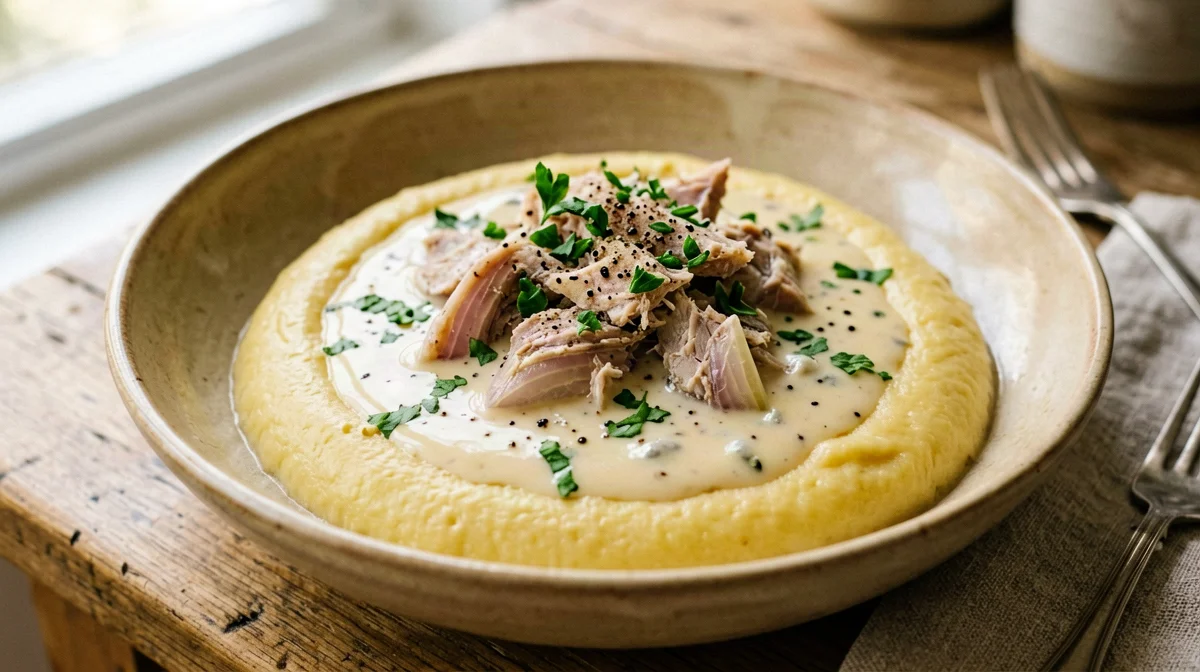 Vicenza-style salt cod stew with polenta
