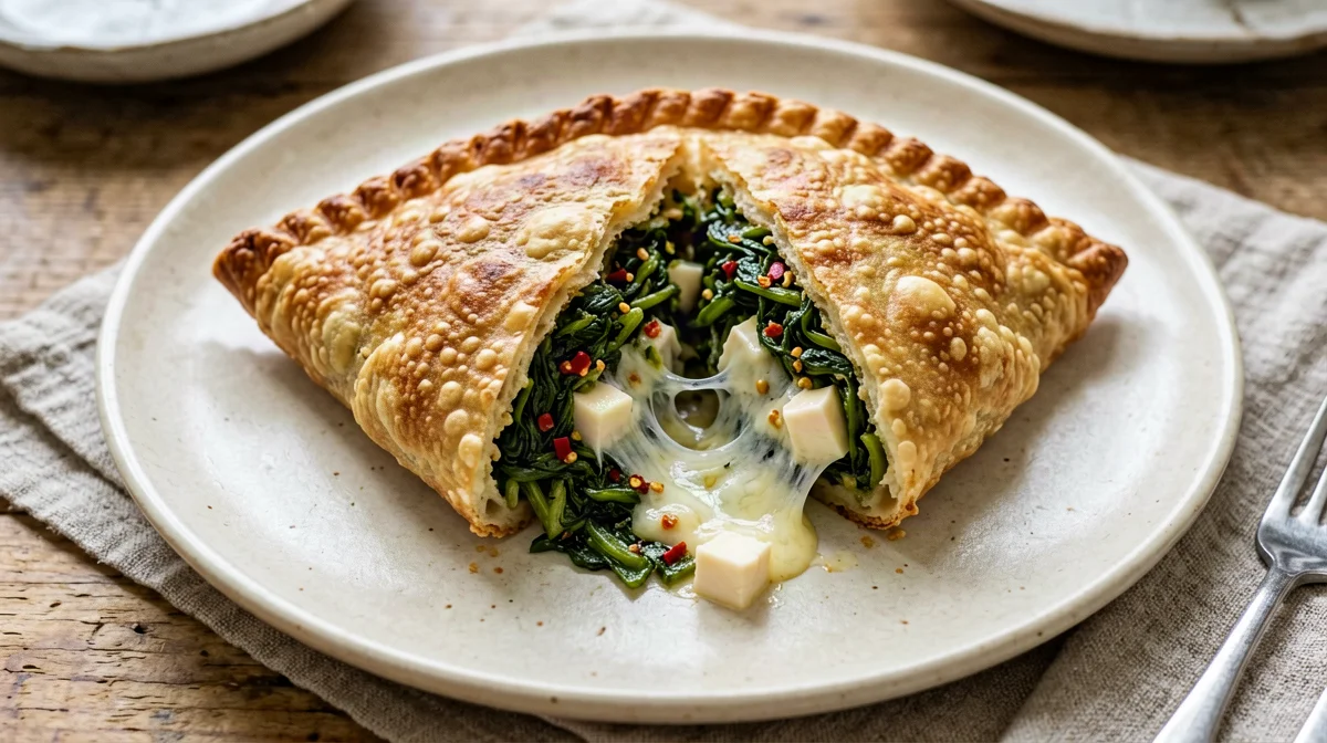 Calzone con cime di rapa e provola