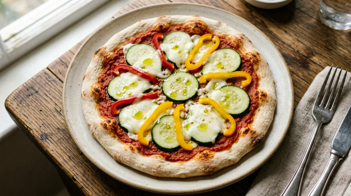 Pizza senza glutine di riso e mais con verdure