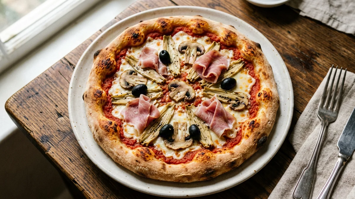 Capricciosa light con carciofi, funghi e olive