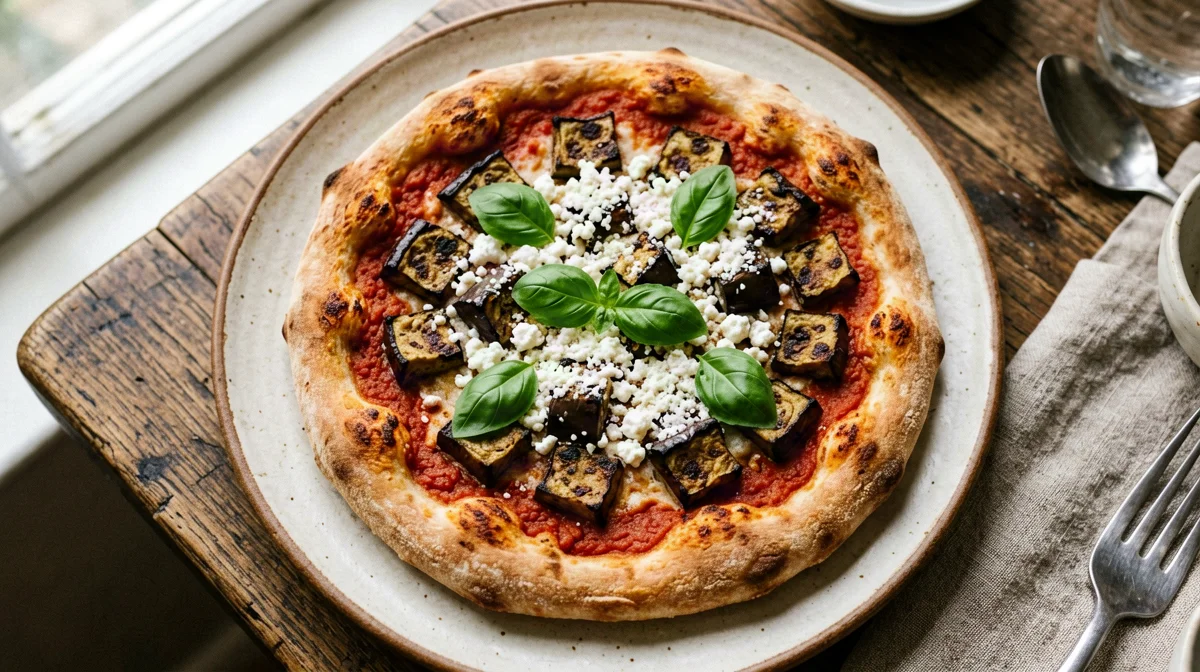 Pizza alla Norma con melanzane e ricotta salata