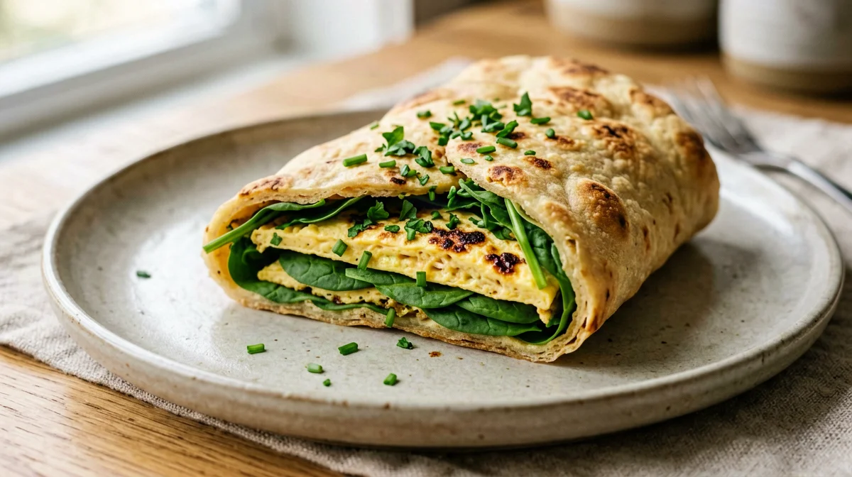 Piadina con frittata di erbe e pecorino