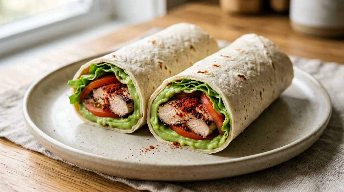 Turkey, avocado and tomato wrap
