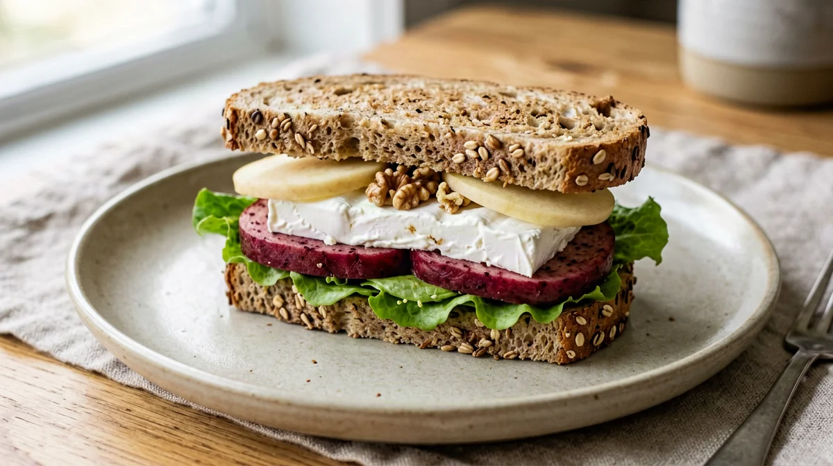 Panino ai cereali con speck, brie e mela