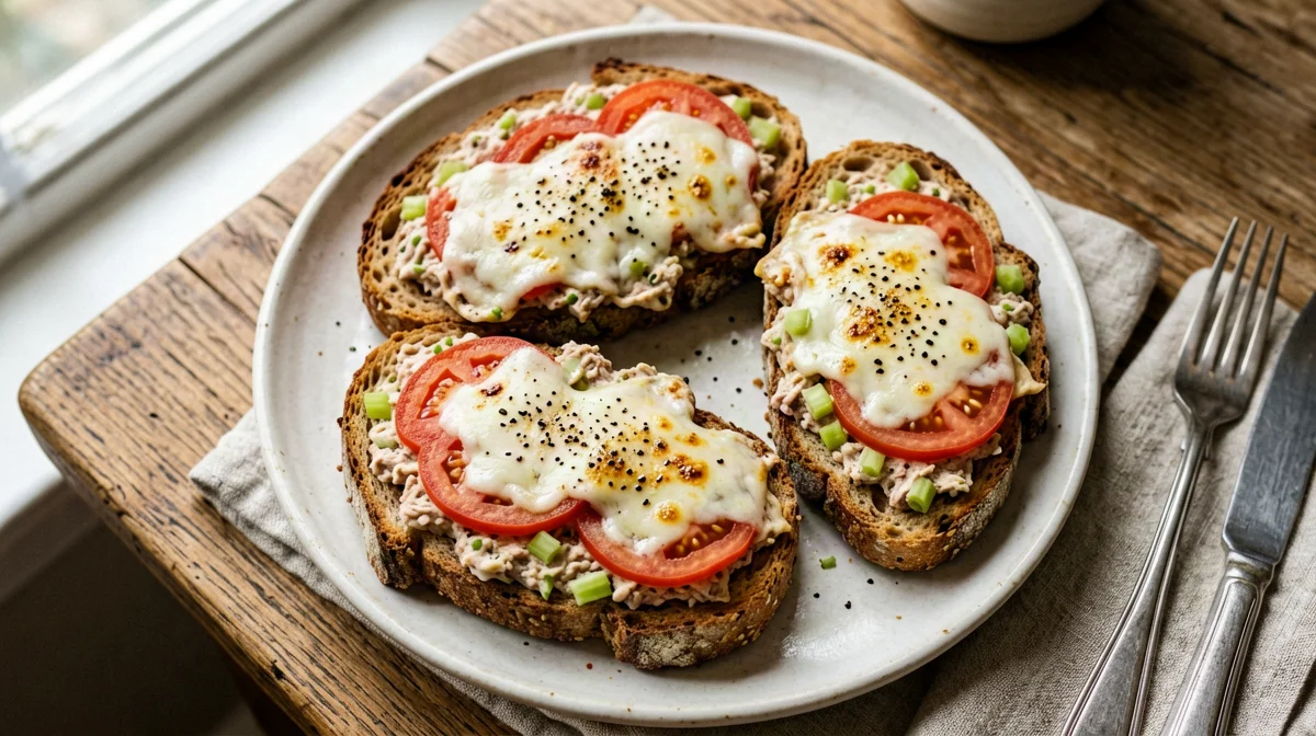 Tuna melt integrale con mozzarella e pomodoro