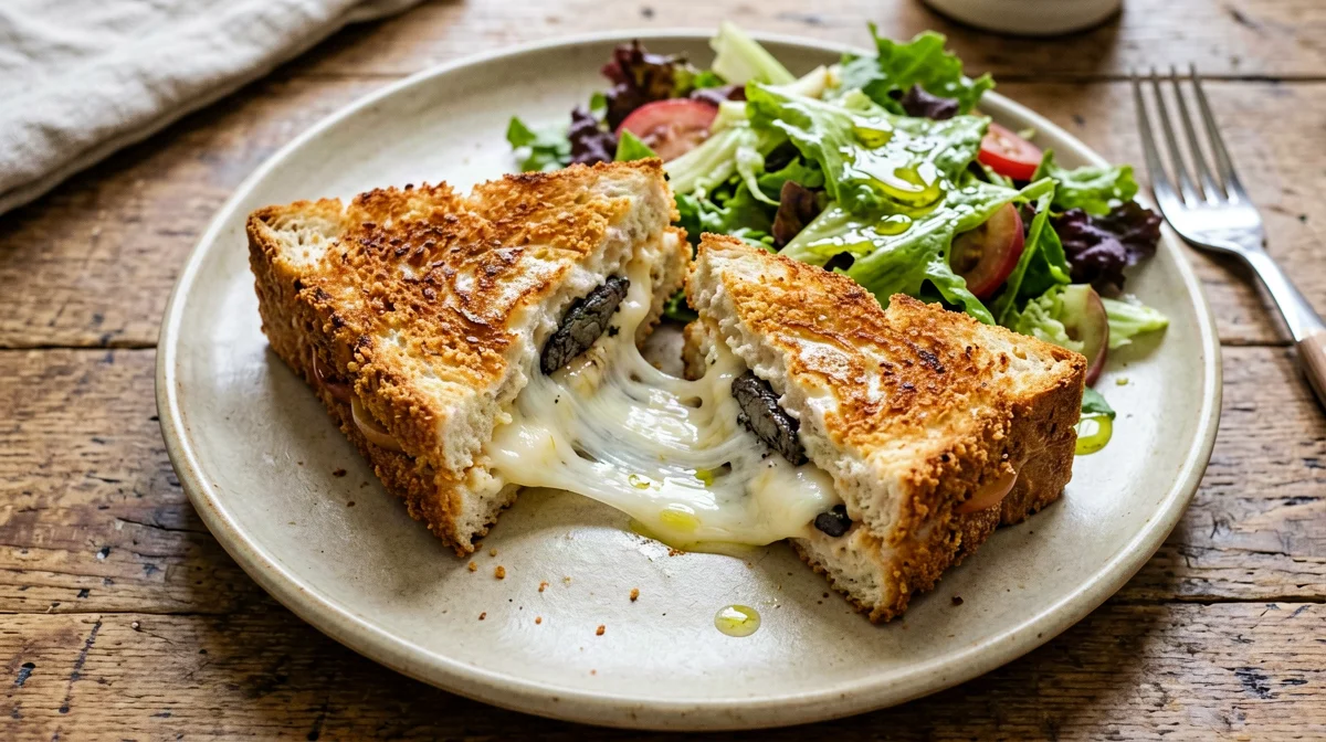 Mozzarella in carrozza al forno con insalata
