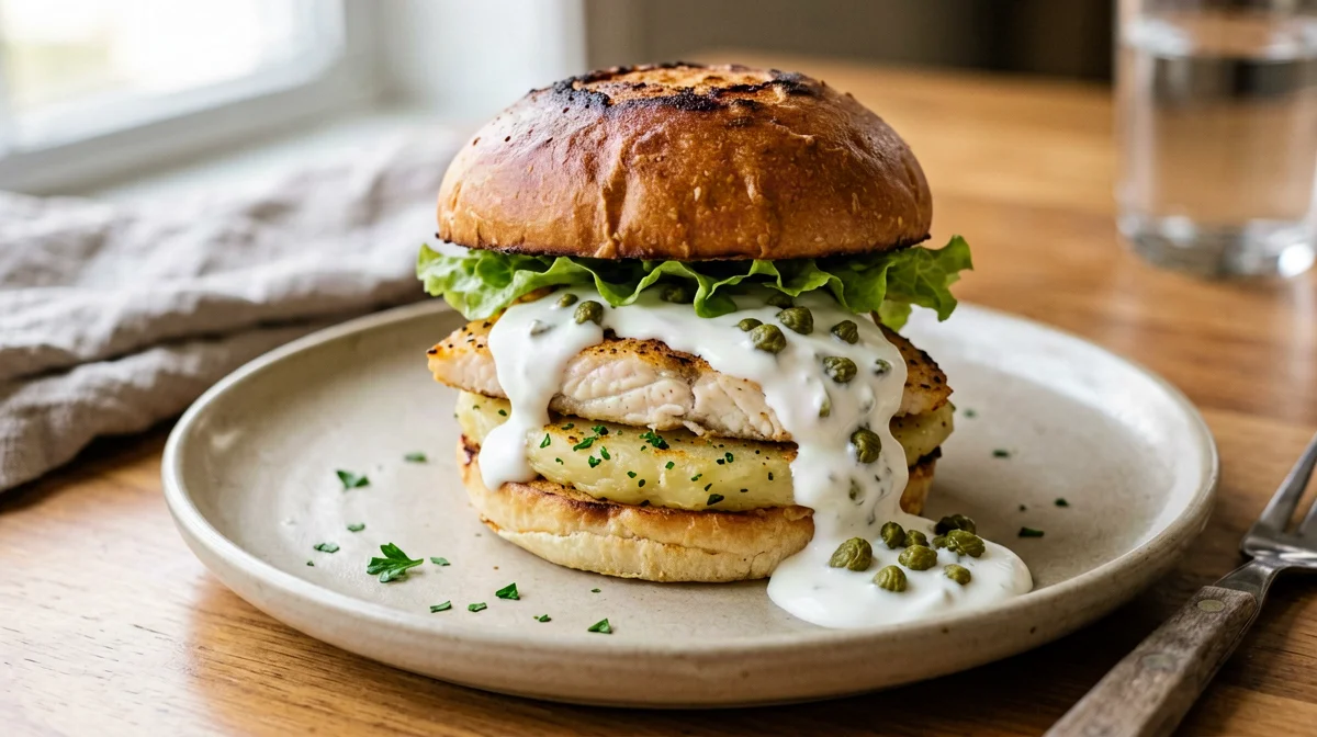 Burger di merluzzo e patate con salsa tartara light