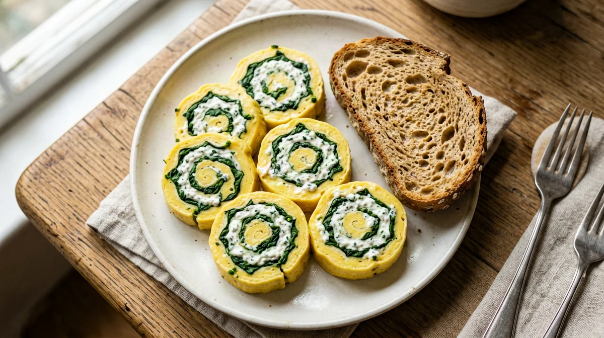Frittatine arrotolate con ricotta e spinaci