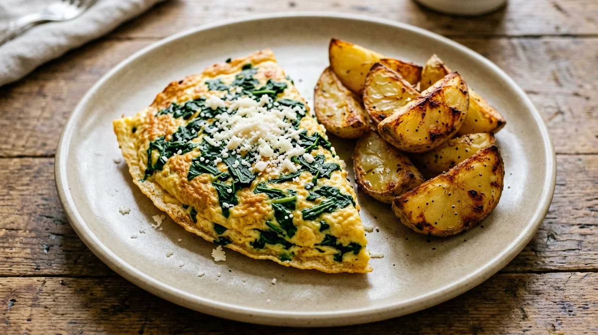 Frittata di erbette e pecorino con patate novelle