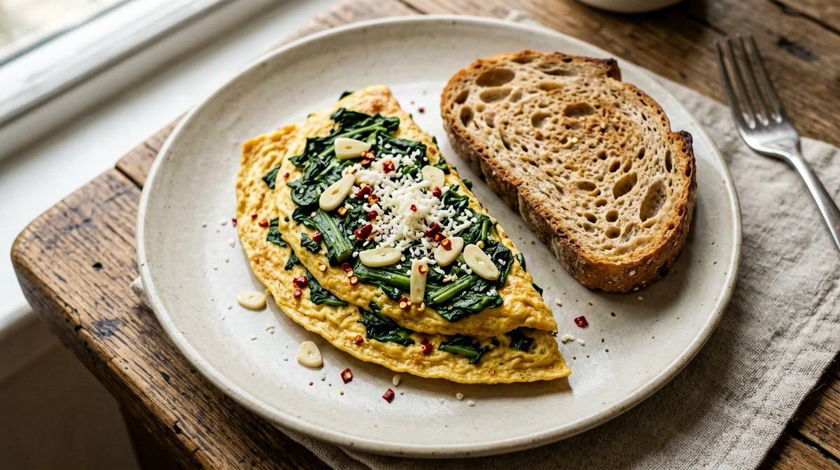 Turnip greens and spicy pecorino frittata