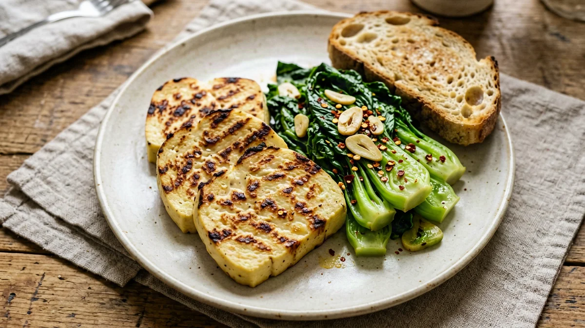 Griddled caciocavallo with sautéed chicory
