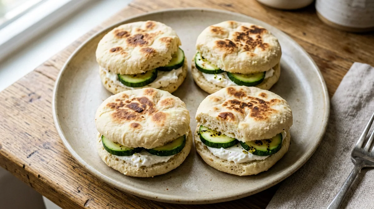 Tigelle con stracchino e zucchine grigliate