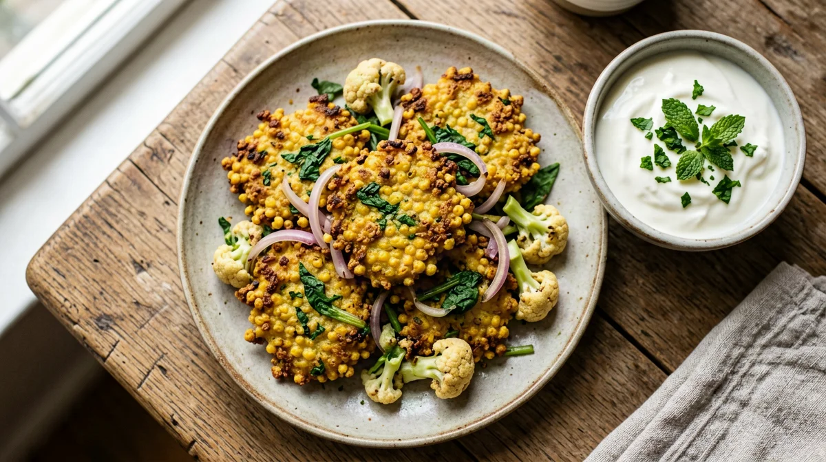 Pakora di verdure con raita alla menta