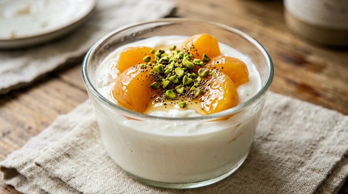 Yogurt con albicocche, cardamomo e pistacchi