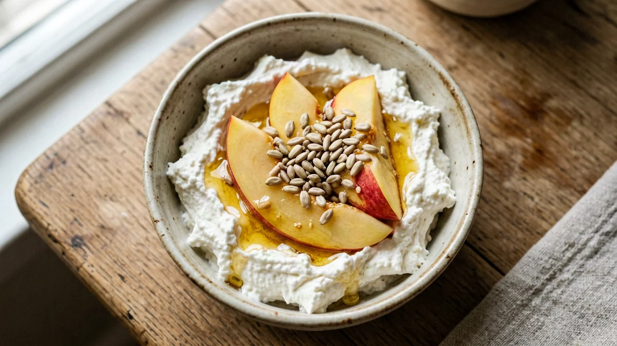 Fiocchi di latte con pesca noce e miele