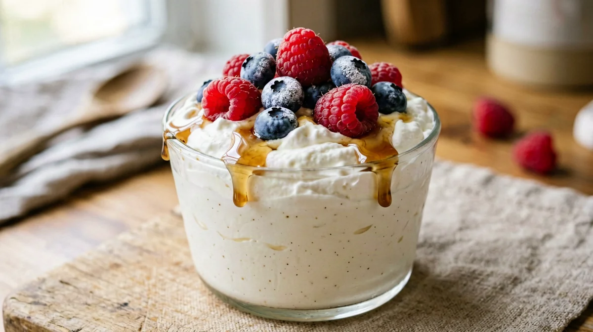 Quark alla vaniglia con frutti di bosco