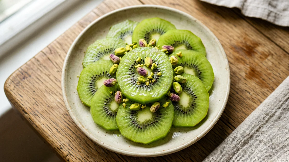 Kiwi and pistachios with lime