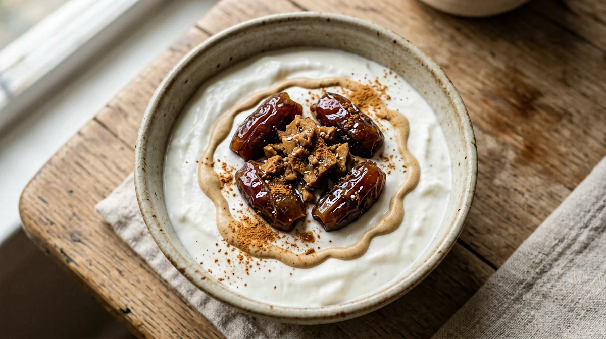 Yogurt greco con datteri e tahina