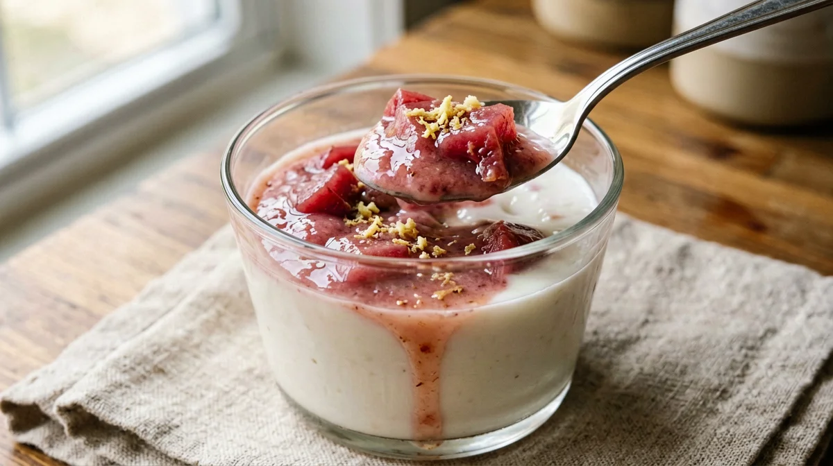 Skyr with stewed rhubarb and ginger