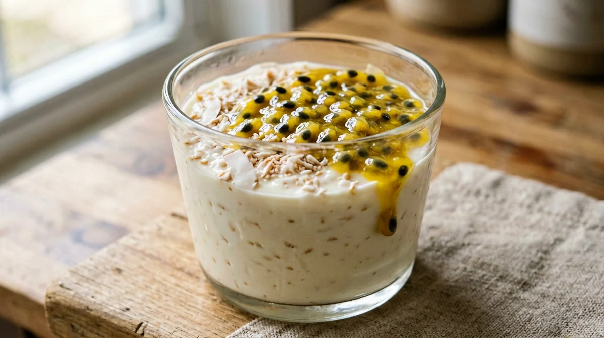 Yogurt di soia al cocco con frutto della passione
