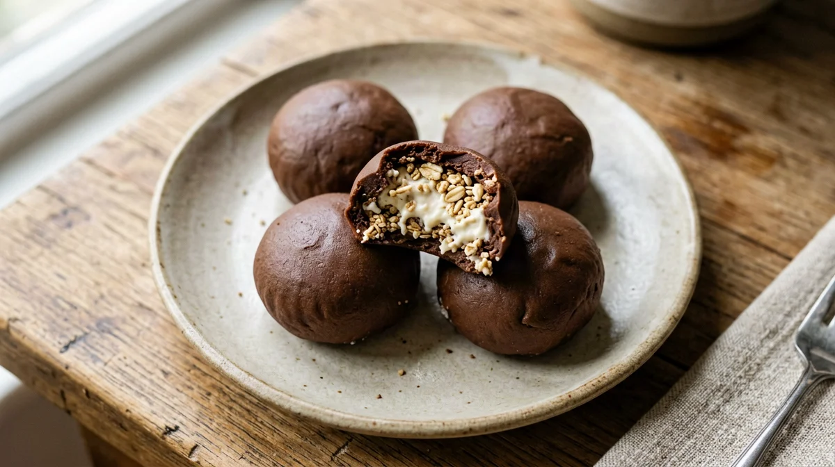 Ricotta, oat and cocoa protein balls