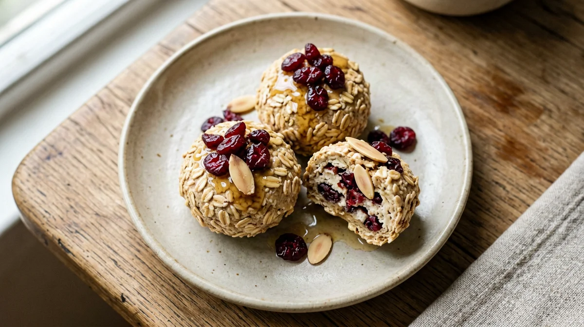 Almond butter and cranberry balls