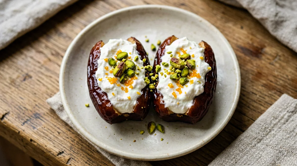 Datteri ripieni di ricotta e pistacchi
