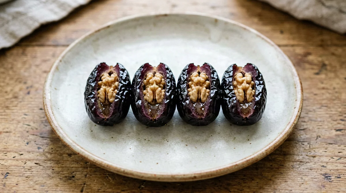 Prunes stuffed with walnuts