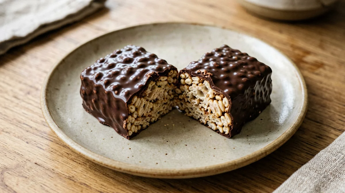 Barretta di riso soffiato e cioccolato fondente