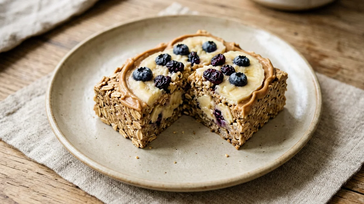 Barretta di avena, banana e mirtilli senza cottura