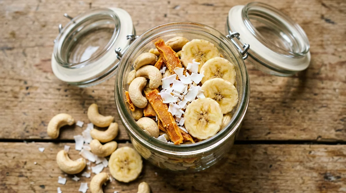 Tropical cashew, mango and coconut mix