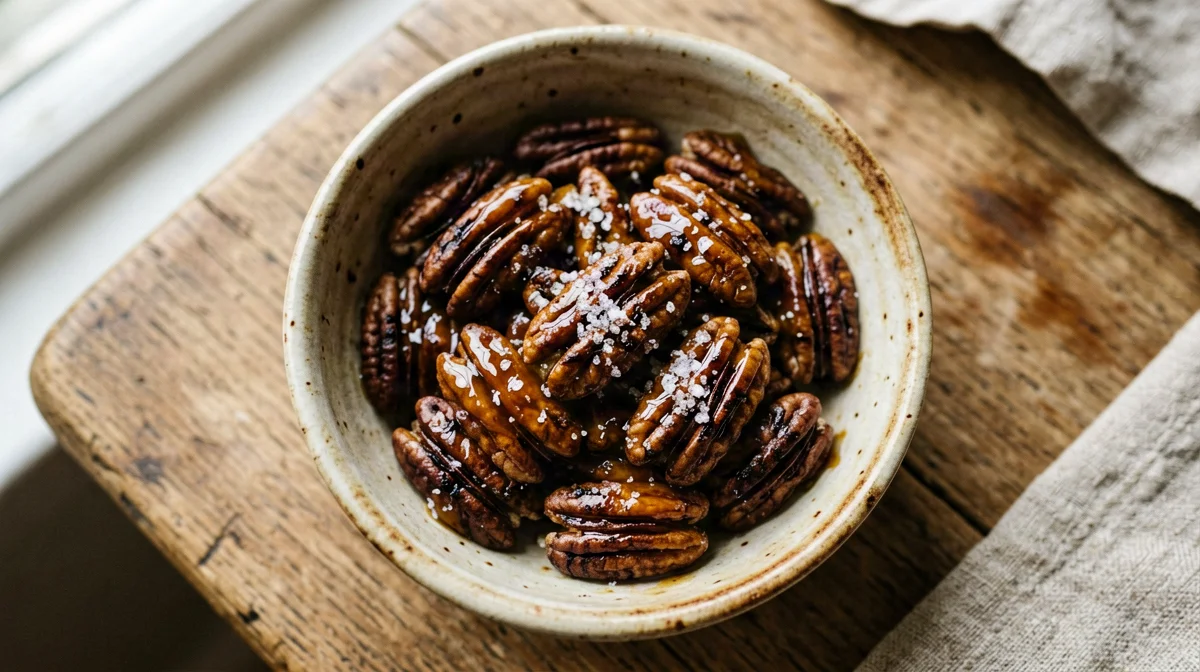 Maple-glazed pecans