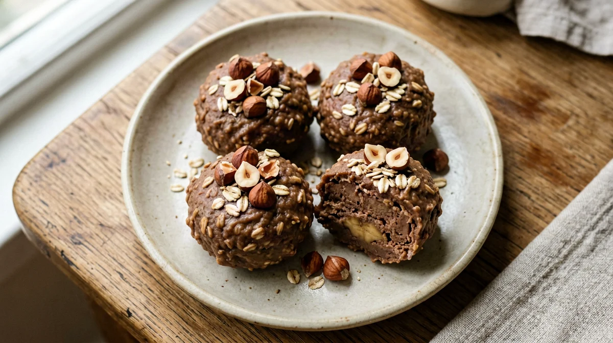 Banana, oat and cocoa balls