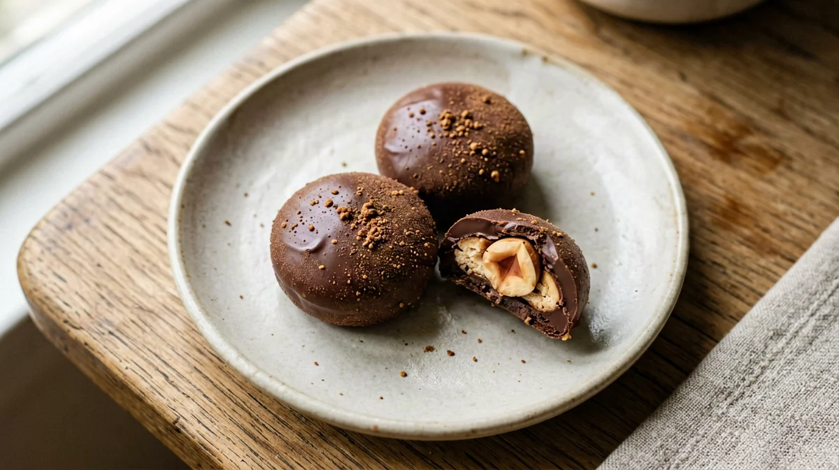 Hazelnut and milk chocolate bites