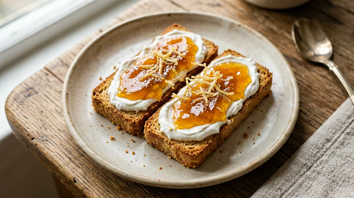 Rusks with skyr and orange marmalade