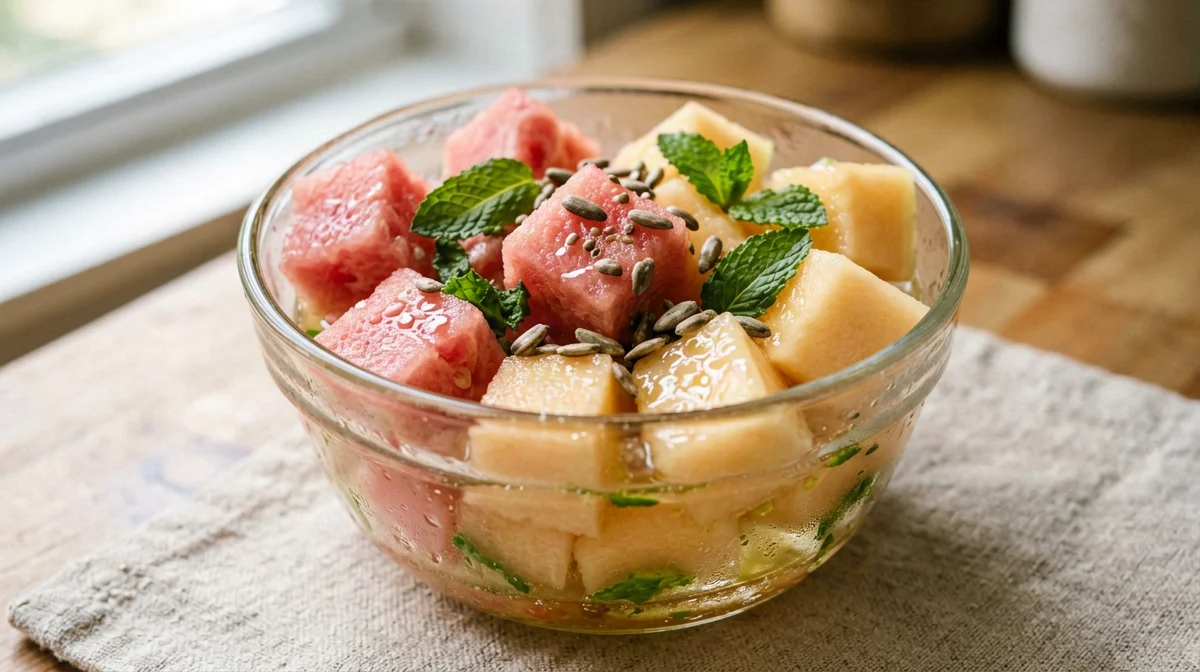 Watermelon and melon salad with lime