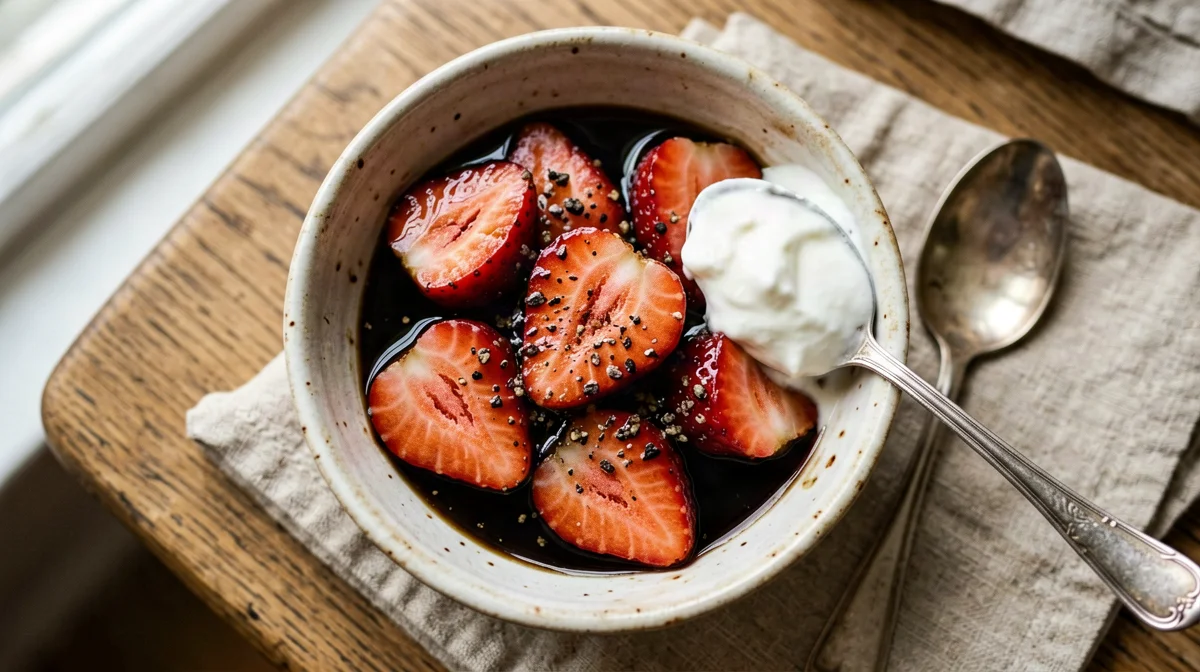 Fragole al balsamico con pepe nero