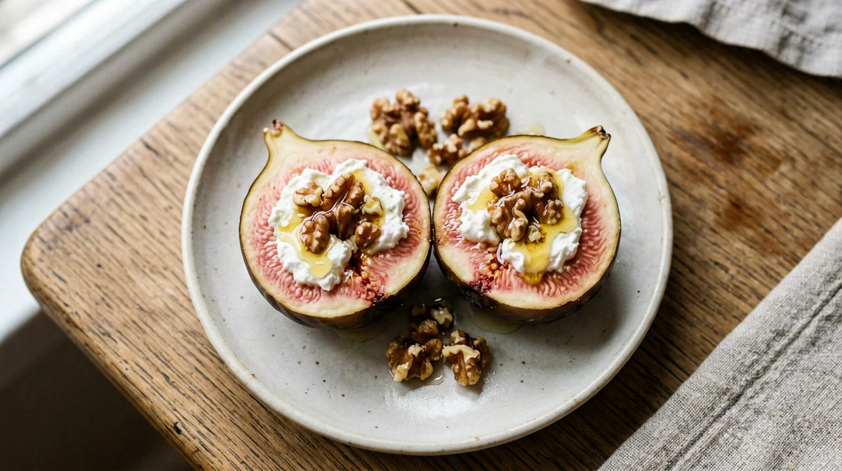 Fichi al forno con formaggio di capra e miele