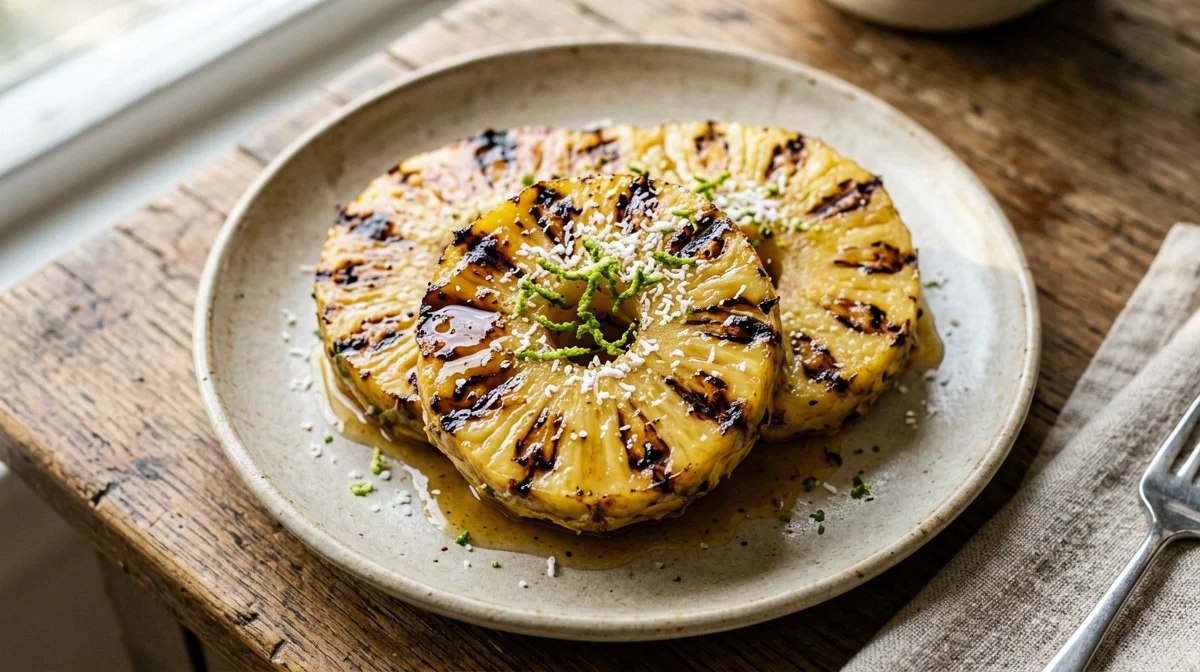 Ananas alla griglia con lime e cocco