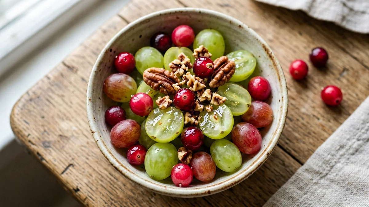 Grapes and fresh cranberries with cardamom