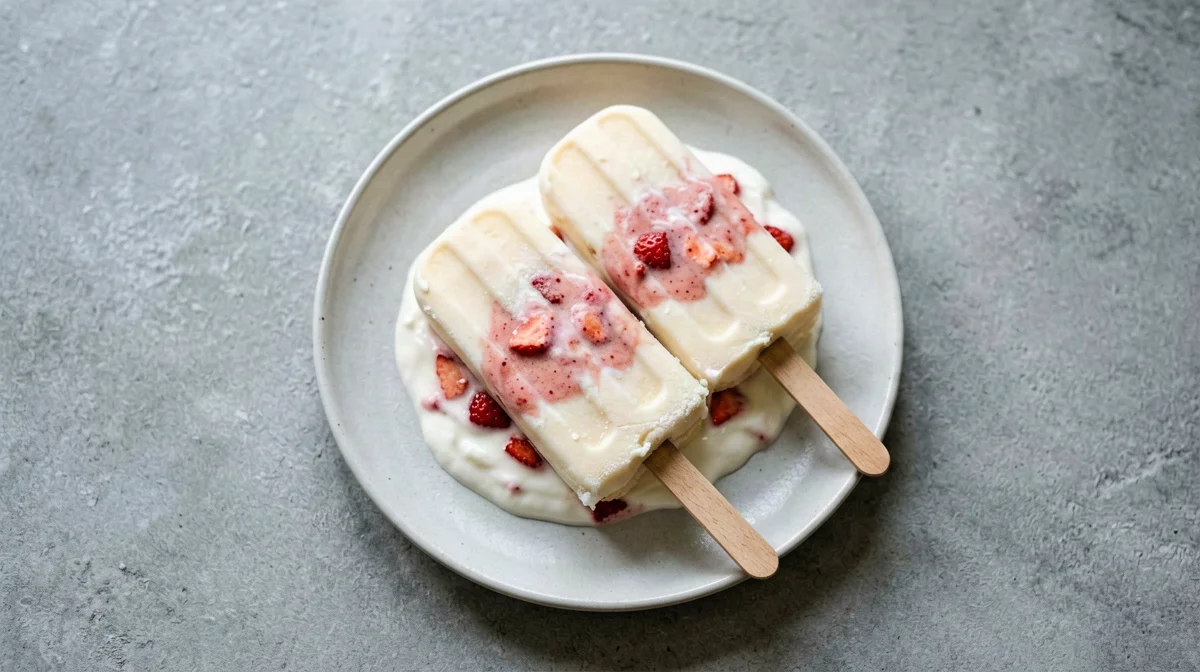 Ghiaccioli di yogurt e fragole