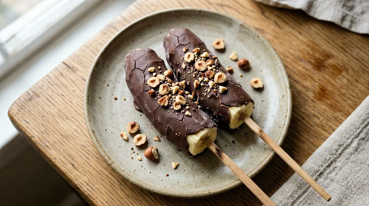 Banana congelata al cioccolato e nocciole